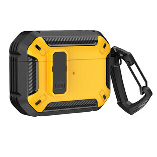Estuche blindado para Airpods 4 con mosquetón - amarillo