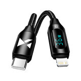 Wozinsky WUCLC2 Lightning - USB-C 36W 480Mbps 2m cable with display - black