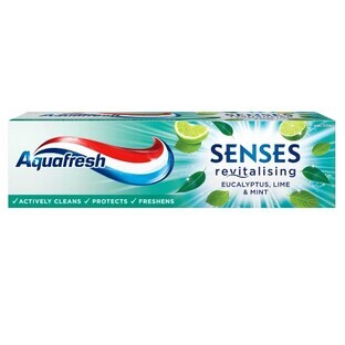 Aquafresh Senses Revitalisierende Eukalyptus-Limette amp; Minze Zahnpasta mit Fluorid, 75 ml