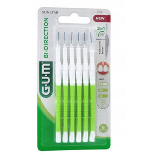 Sunstar Gum Periuțe interdentare bi-direcționale 0,7 mm rolă bi-direcțională, 6 bucăți