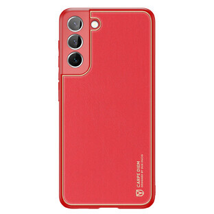 Dux Ducis Yolo elegant eco piele capac caz Samsung Galaxy S22+ (S22 Plus) roșu