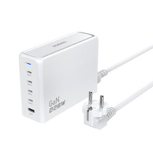 Dudao A228EU GaN 1x USB-A 4x USB-C PD 228W charger - white