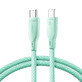 Joyroom Multi-Color Series S-A34 USB-C / USB-C PD 60W cable 1m - green