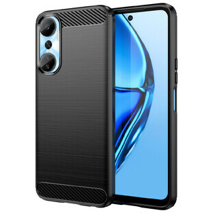 Carbon Hoesje voor Infinix Hot 20 flexibel siliconen carbon hoesje zwart