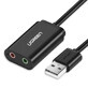 Ugreen external music sound card USB adapter - 3.5mm mini jack 15cm black (30724)
