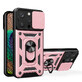 Hybrid Armor Camshield iPhone 14 Pro armored case with camera cover pink