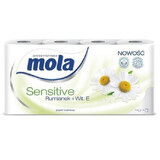 Mola, Sensitive Chamomile + Vitamina E, Hârtie igienică, 8 role