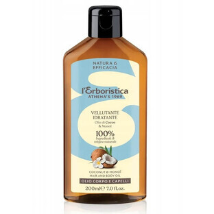 L Erboristica Aceite hidratante para cabello y cuerpo con aceite de coco y monoi, 200 ml