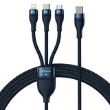 Baseus Flash Series II câble USB Type C / USB Type C / Lightning / micro USB 100 W 1,5 m bleu (CASS030203)