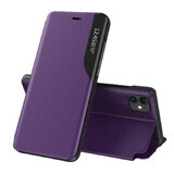 Eco Leather View Case elegant flip case with stand function iPhone 13 Pro purple