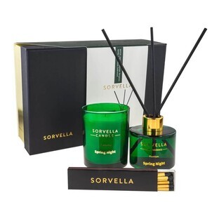 Sorvella Perfume Spring Night Set Duft-Diffusor 120 ml + Duftkerze 170 g + Streichhölzer