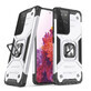 Wozinsky Ring Armor gepantserde hybride hoes + magnetische houder Samsung Galaxy S22 Ultra zilver