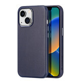 Dux Ducis Naples iPhone 14 case magnetic leather cover MagSafe blue