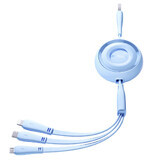 Joyroom Colorful Series S-A40 câble rétractable 3-en-1 USB-A - USB-C / Lightning / micro USB 1m - bleu