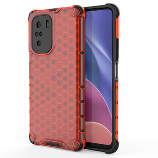 Honingraat gepantserde hoes met gel frame Xiaomi Redmi K40 Pro+ / K40 Pro / K40 / Poco F3 rood
