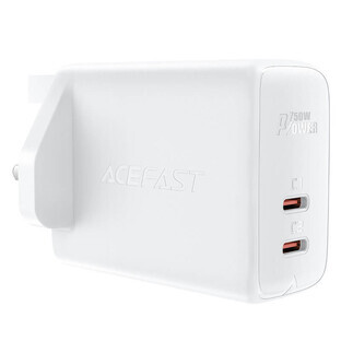 Acefast GaN Netzladegerät (UK Stecker) 2x USB Typ C 50W, Power Delivery, PPS, Q3 3.0, AFC, FCP (A32 UK)