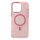 Glitter MagSafe hoesje voor iPhone 16 Pro Max - roze met glitter