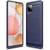 Carbon Case flexible case cover Samsung Galaxy A42 5G blue