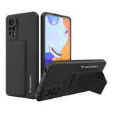 Wozinsky Kickstand Case étui en silicone avec support pour Xiaomi Redmi Note 11 Pro noir
