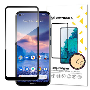 Wozinsky super tough Full Glue full screen tempered glass with Case Friendly Nokia 5.4 frame black