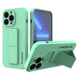 Wozinsky Kickstand Case étui en silicone avec support iPhone 13 Pro menthe