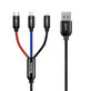 Baseus Three Primary Colors 3in1 USB-A - micro USB / Lightning / USB-C 3.5A Kabel 0.3 m - schwarz