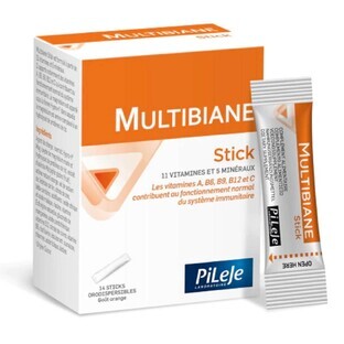 Pileje Multibiane 11 vitaminen en 5 mineralen 14 sticks