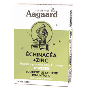Aagaard Echinacea + Zink Zuckerfreie Propolis Tablette 24 Tabletten