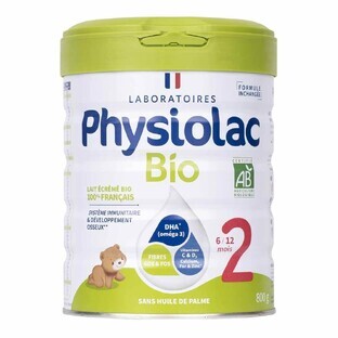 Physiolac Lait En Poudre 2 Bio De 6 à 12 mois