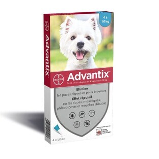 Advantix Pipettes Pour Petit Chien 4 à 10kg x4