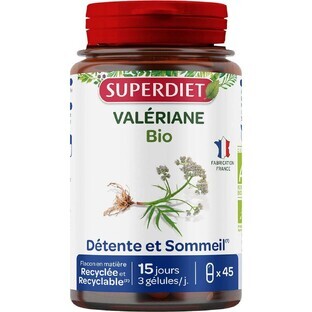 Superdiet Organic Valerian 45 capsules