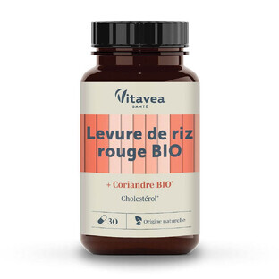 Vitavea Santé Les Essentiels Levure de Riz Rouge & Coriandre Bio Cholestérol 30 Gélules