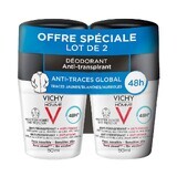 Deodorant pentru bărbați Vichy Antiperspirant și Anti-Trace 48h Roll-on 2x50ml