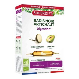 Superdiet Zwarte Radijs Artisjok Lever Welzijn Spijsvertering 20 Ampullen