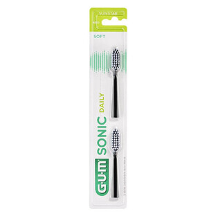 Gum Sonic dagelijkse zwarte tandenborstel navullingen x2