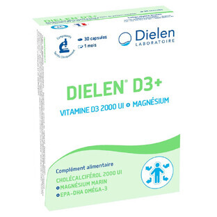 Dielen Vitaminas D3 2000ui + Magnesio 30 cápsulas