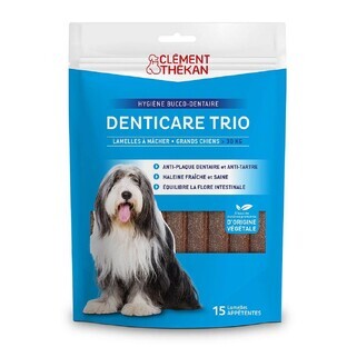 Clement-Thekan Denticare Trio Strisce masticabili per cani oltre 30 kg 15 strisce