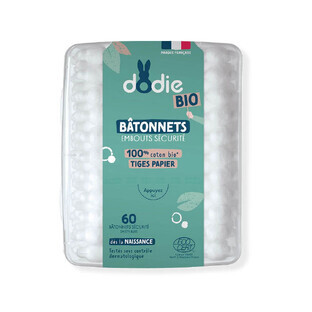 Dodie Sticks mit Sicherheitsenden 100% Bio-Baumwolle mit Papierstiel aus der Anfangszeit x60