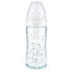 Nuk First Choice+ mit Temperaturkontrolle Flasche Stars Größe M Glas von 0 bis 6 Monate 240 ml