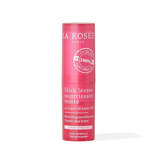 LA ROSÉE Stick Lèvres Nourrissant Teinté Framboise Rechargeable Au beurre de karité Bio 4.5g