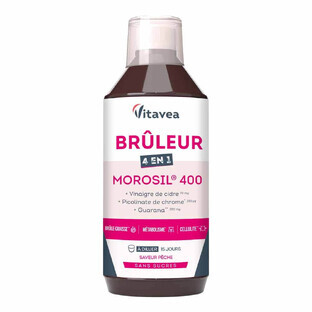 Vitavea Santé Bruciatore Morosil 4 in 1 Brucia grassi Cellulite Metabolismo Sapore di pesca 500ml