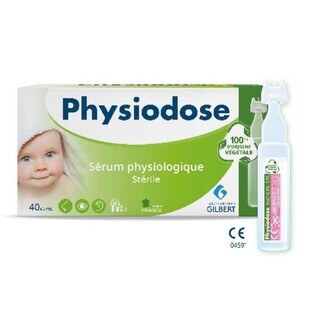 Gilbert Physiodose Steriles physiologisches Serum Kunststoff auf Pflanzenbasis 40 Einzeldosen à 5 ml