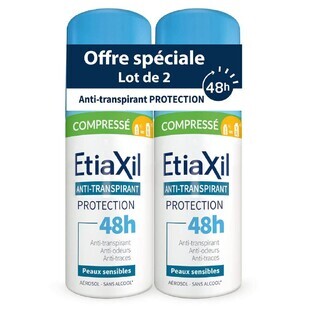 Etiaxil Antiperspirant Deodorant Compressed 48h Beschermt Gevoelige Huid 2x100ml