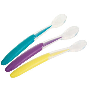 Nuk Set de 3 cucharas de silicona blanda a partir de 6 meses