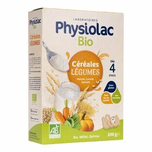 Physiolac Organic Cereals Vegetables Pumpkins Carrots Spinach From 4 months 200g