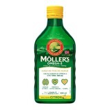 Moller'S Omega-3 olio di fegato di merluzzo liquido , aroma naturale limone 250 ml
