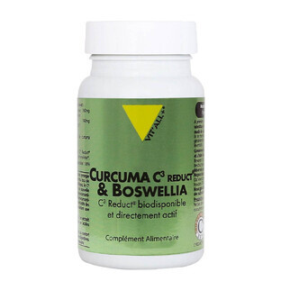 Vit'All+ Kurkuma C3 Reduct® und Boswellia Hochgradig bioverfügbar und direkt aktiv 30 Gemüsekapseln