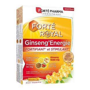 Forté Pharma Forté Royal Ginseng'Energie with ginseng, acerola, royal jelly and propolis 20 vials