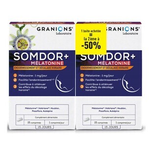 Granions Duo Somdor + Melatonina 2° al 50% di sconto 2x15 compresse