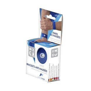 Pharmavoyage Volwassen anti-misselijkheid armbanden Groot blauw paar